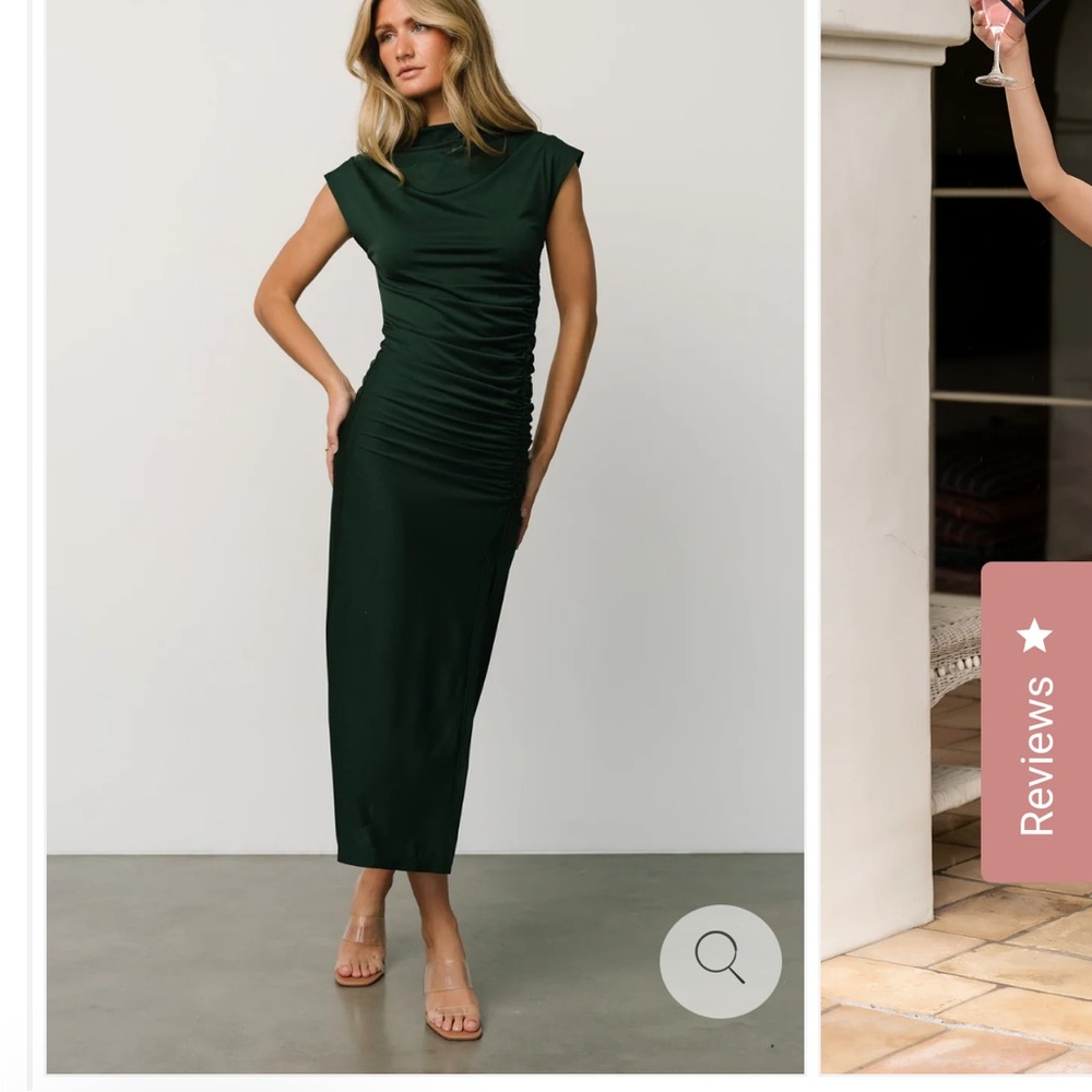 Baltic Born Green Ribbed Sheath Midi Dress